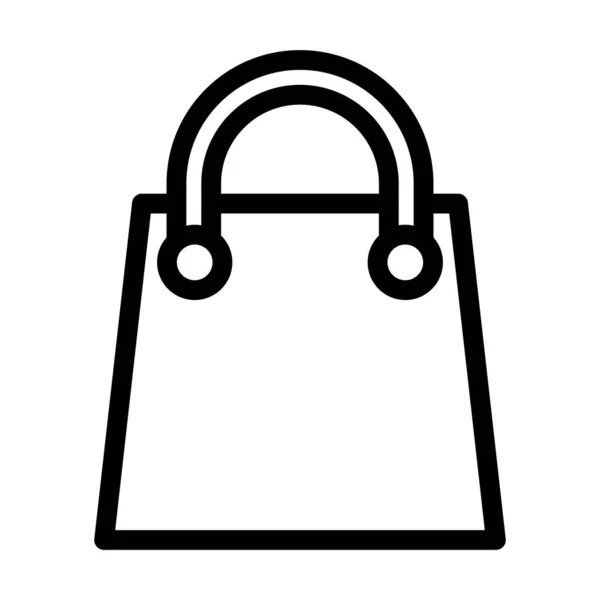 Shopping Bag Vector Thick Line Icon Für Den Persönlichen Und — Stockvektor