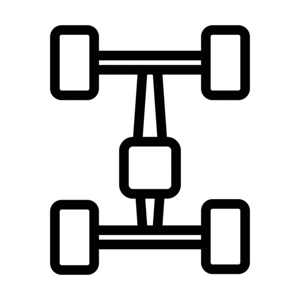 Axletree Vector Thick Line Icon Für Den Persönlichen Und Kommerziellen — Stockvektor