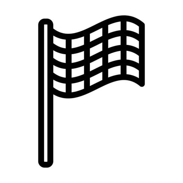 Flaga Wyścigu Wektor Gruba Linia Ikona Użytku Osobistego Komercyjnego — Wektor stockowy