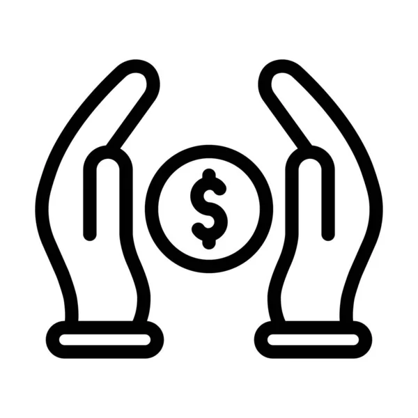 Savings Vector Thick Line Icon Für Den Persönlichen Und Kommerziellen — Stockvektor