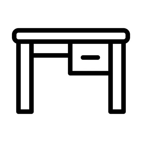 Desk Vector Thick Line Icon Für Den Persönlichen Und Kommerziellen — Stockvektor