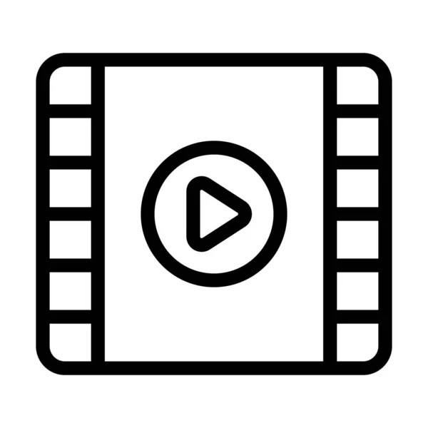 Icône Ligne Épaisse Vecteur Vidéo Pour Usage Personnel Commercial — Image vectorielle