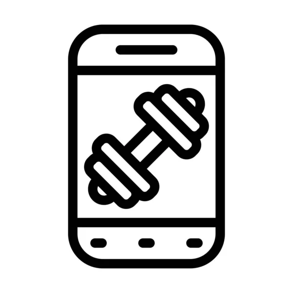 Fitness App Διάνυσμα Παχιά Γραμμή Εικονίδιο Για Προσωπική Και Εμπορική — Διανυσματικό Αρχείο
