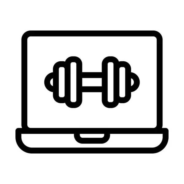 Online Workout Vector Thick Line Icon Für Den Persönlichen Und — Stockvektor