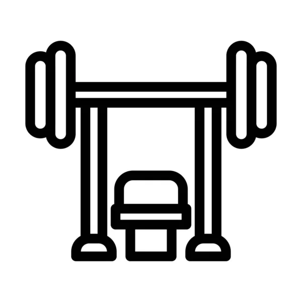 Bench Press Vector Thick Line Icon Personal Commercial Use — 스톡 벡터