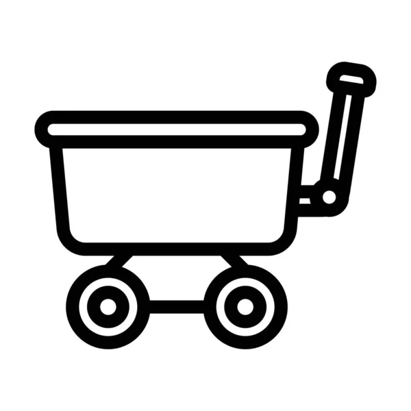 Wagon Vector Thick Line Icon Personal Commercial Use — 스톡 벡터