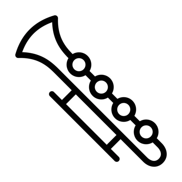 Clarinet Vector Thick Line Icon Für Den Persönlichen Und Kommerziellen — Stockvektor