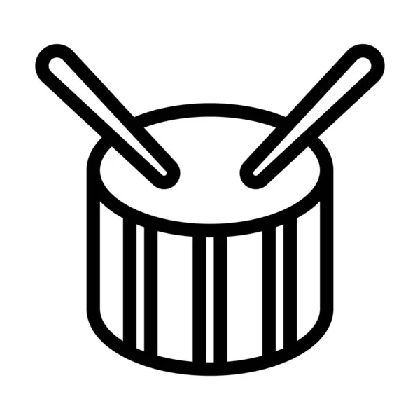 Drum Vector Thick Line Icon Personal Commercial Use — 스톡 벡터