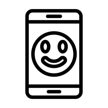 Memnuniyet Vektörü Kalın Çizgi Kişisel ve Ticari Kullanım Simgesi