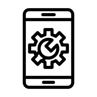 Kişisel ve ticari kullanım için Teknik Destek Vektörü Kalın Çizgi Simgesi