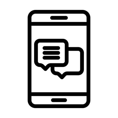 Kişisel ve Ticari Kullanım İçin Sohbet Vektörü Kalın Çizgi Simgesi