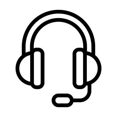 Müşteri Hizmetleri Vektörü Kalın Hat Kişisel ve Ticari Kullanım Simgesi