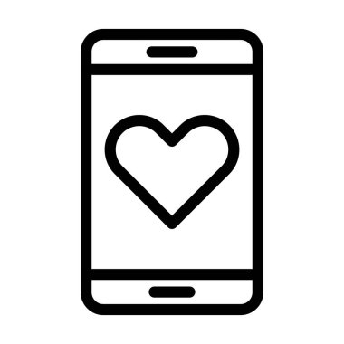 Kişisel ve ticari kullanım için Kalp Vektörü Kalın Çizgi Simgesi