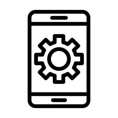 Kişisel ve Ticari Kullanım İçin Cep Telefonu Desteği Kalın Çizgi Simgesi