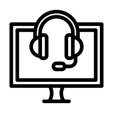 Kişisel ve Ticari Kullanım için Çevrimiçi Destek Vektörü Kalın Çizgi Simgesi