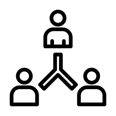 Kişisel ve Ticari Kullanım İçin İşbirliği Vektörü Kalın Çizgi Simgesi