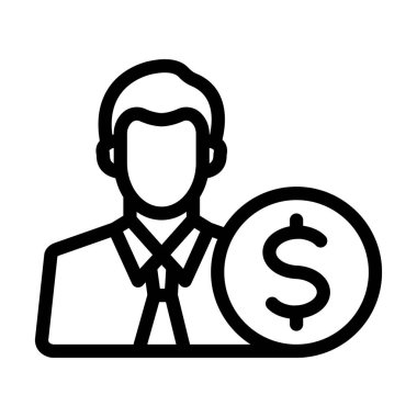 Kişisel ve Ticari Kullanım İçin Yatırımcı Vektör Kalın Çizgi Simgesi