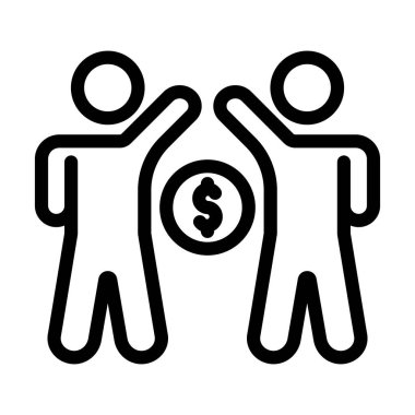 Kişisel ve ticari kullanım için Ortaklık Vektörü Kalın Çizgi Simgesi