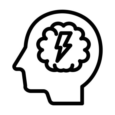 Kişisel ve ticari kullanım için Zihin Vektörü Kalın Çizgi Simgesi