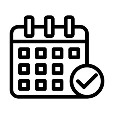 Kişisel ve Ticari Kullanım İçin Vektör Kalın Çizgi Simgesi Zamanlaması