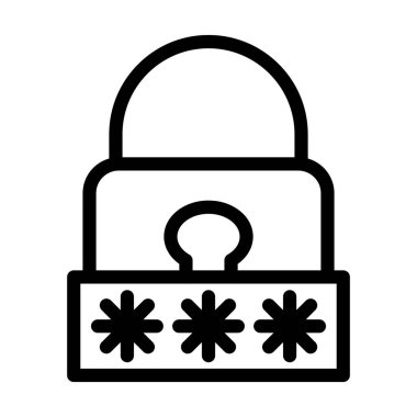 Kişisel ve Ticari Kullanım İçin Parola Vektörü Kalın Çizgi Simgesi