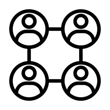 Kişisel ve Ticari Kullanım İçin Sosyal Ağ Vektörü Kalın Çizgi Simgesi