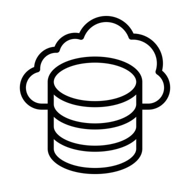 Bulut Vektörü Kalın Hat Simgesi Kişisel ve Ticari Kullanım İçin