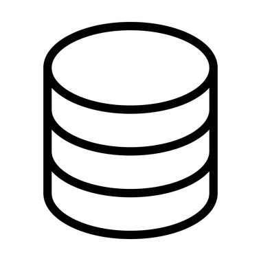 Kişisel ve Ticari Kullanım İçin Veritabanı Vektör Kalın Çizgi Simgesi