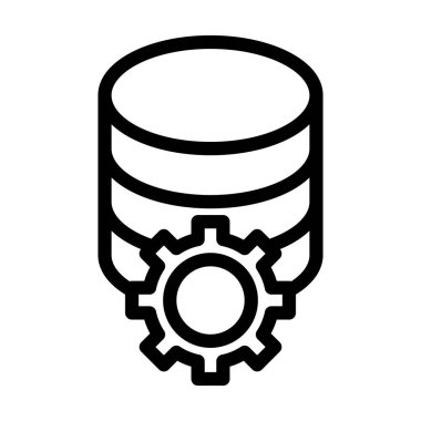 Kişisel ve Ticari Kullanım İçin Veritabanı Yönetimi Kalın Çizgi Simgesi
