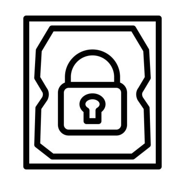 Kişisel ve ticari kullanım için Vektör Kalın Çizgi Simgesini Şifrele