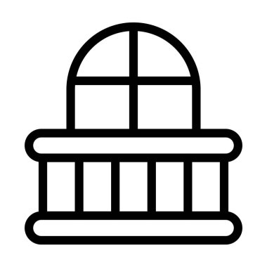 Kişisel ve ticari kullanım için Balkon Vektör Kalın Çizgi Simgesi