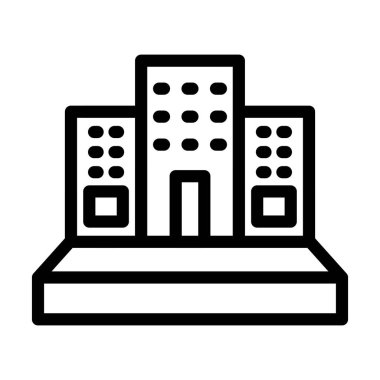 Otel Vektörü Kalın Çizgi Kişisel ve Ticari Kullanım Simgesi