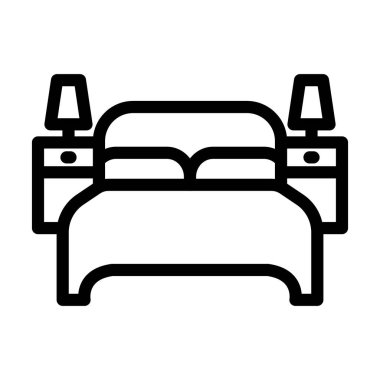 Yatak Vektörü Kalın Çizgi Kişisel ve Ticari Kullanım Simgesi