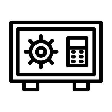 Kişisel ve Ticari Kullanım İçin Güvenlik Kutusu Kalın Çizgi Simgesi