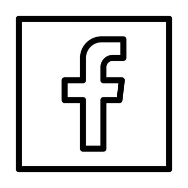 Kişisel ve Ticari Kullanım İçin Facebook Vector Kalın Çizgi Simgesi