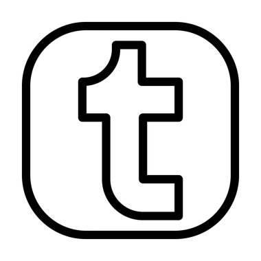 Kişisel ve ticari kullanım için Tumblr Vektör Kalın Çizgi Simgesi