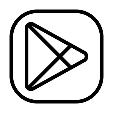 Kişisel ve Ticari Kullanım İçin Playstore Vektör Kalın Çizgi Simgesi