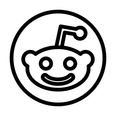 Kişisel ve Ticari Kullanım için Reddit Vektör Kalın Çizgi Simgesi