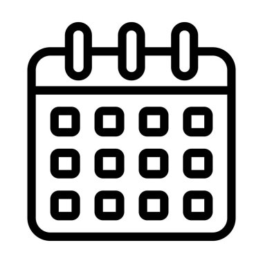 Kişisel ve ticari kullanım için Takvim Vektörü Kalın Çizgi Simgesi