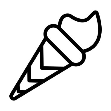 Dondurma Vektörü Kalın Çizgi Simgesi Kişisel ve Ticari Kullanım İçin