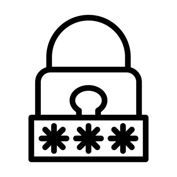 個人的および商業的使用のためのパスワードベクトル太線アイコン — ストックベクタ