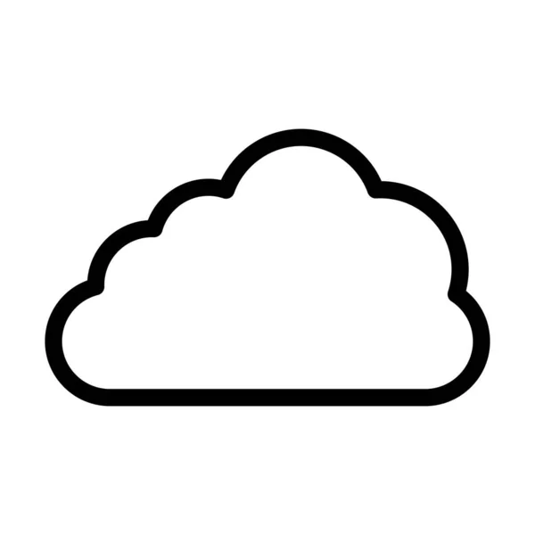 Cloud Vector Thick Line Icono Para Uso Personal Comercial — Vector de stock