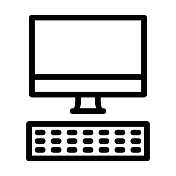 Computer Vector Thick Line Icon Für Den Persönlichen Und Kommerziellen — Stockvektor