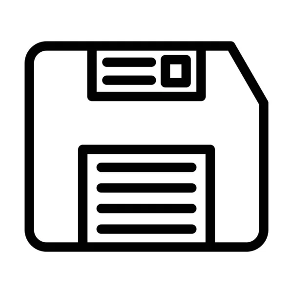 Diskette Vector Thick Line Icon Für Den Persönlichen Und Kommerziellen — Stockvektor