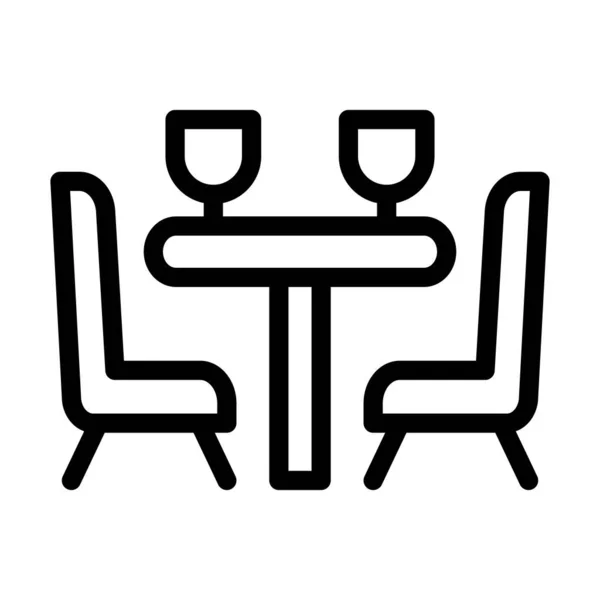 Esstisch Vector Thick Line Icon Für Den Persönlichen Und Kommerziellen — Stockvektor