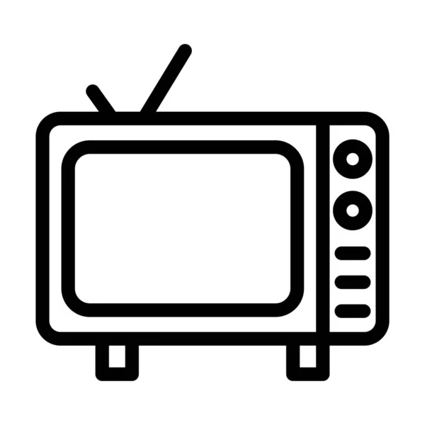 Icono Línea Gruesa Del Vector Televisión Para Uso Personal Comercial — Vector de stock