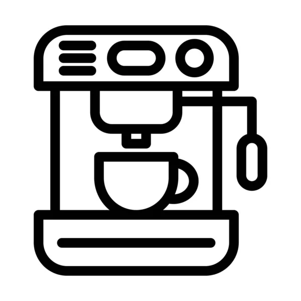 個人的および商業的な使用のためのコーヒーメーカーベクトル太いラインアイコン — ストックベクタ