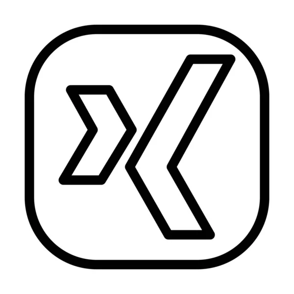 Xing Vector Thick Line Icon Für Den Persönlichen Und Kommerziellen — Stockvektor