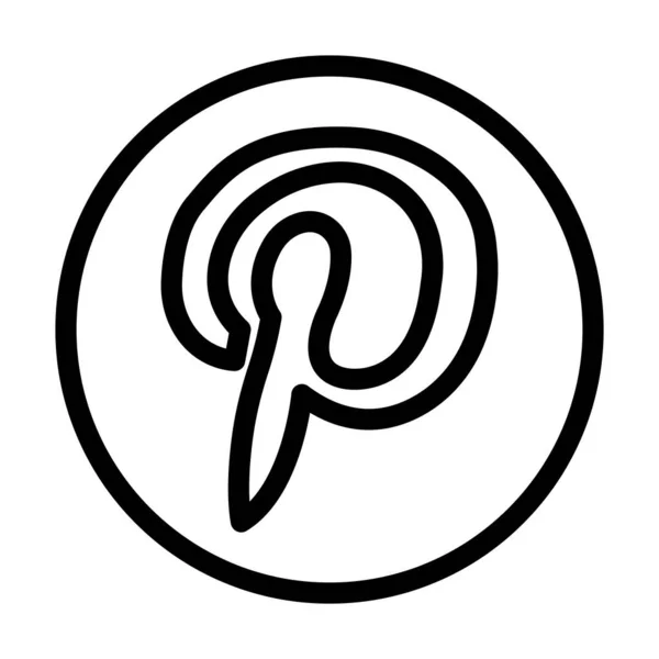 Icona Linea Spessa Del Vettore Pinterest Uso Personale Commerciale — Vettoriale Stock
