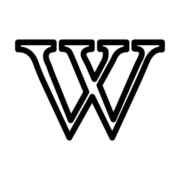 Wikipedia Vector Thick Line Icono Para Uso Personal Comercial — Vector de stock